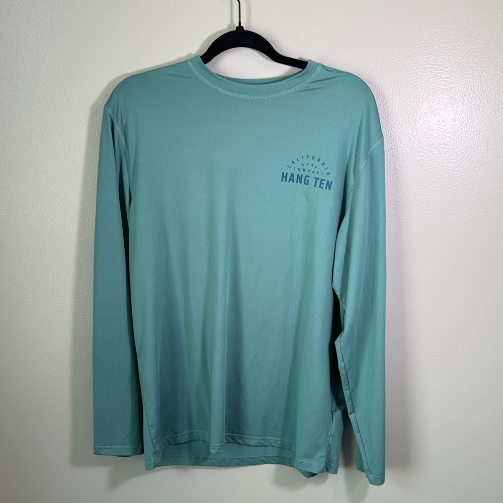 Hang Ten Men's Aqua Long Sleeve Tee UV Protection UPF 50+ Size M